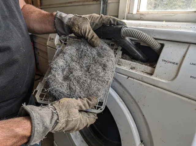 Cleaning Dryer Lint Trap in Norwalk
