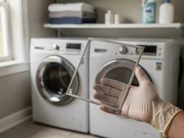 Norwalk Dryer Vent Cleaning specialist performing detailed lint trap cleaning service in Norwalk